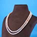Two Layer Pink Pearl Necklace - Image 2