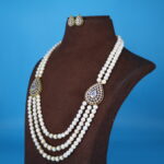 CZ Pendant Side Brooch Necklace - Image 2