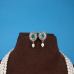 Emerald Pendant Oval Side Brooch Necklace - Image 4