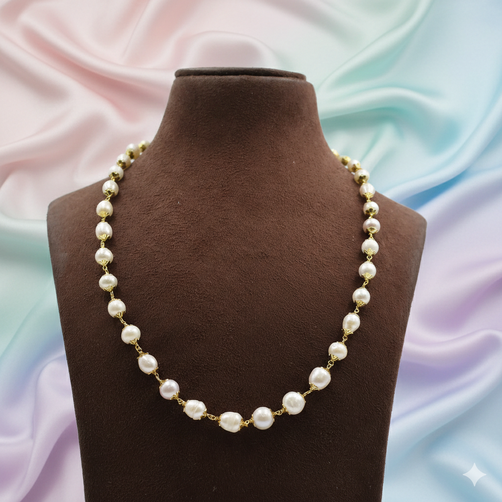 Single Layer Pearl Tar Mala - Image 1