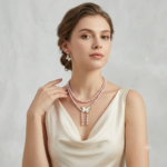 Butterfly Pendant Pearl Necklace Set