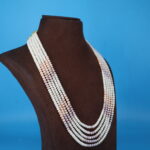 Five Layer Multi Color Pearl Necklace - Image 4