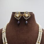 CZ Pendant Pearl Necklace Set - Image 4