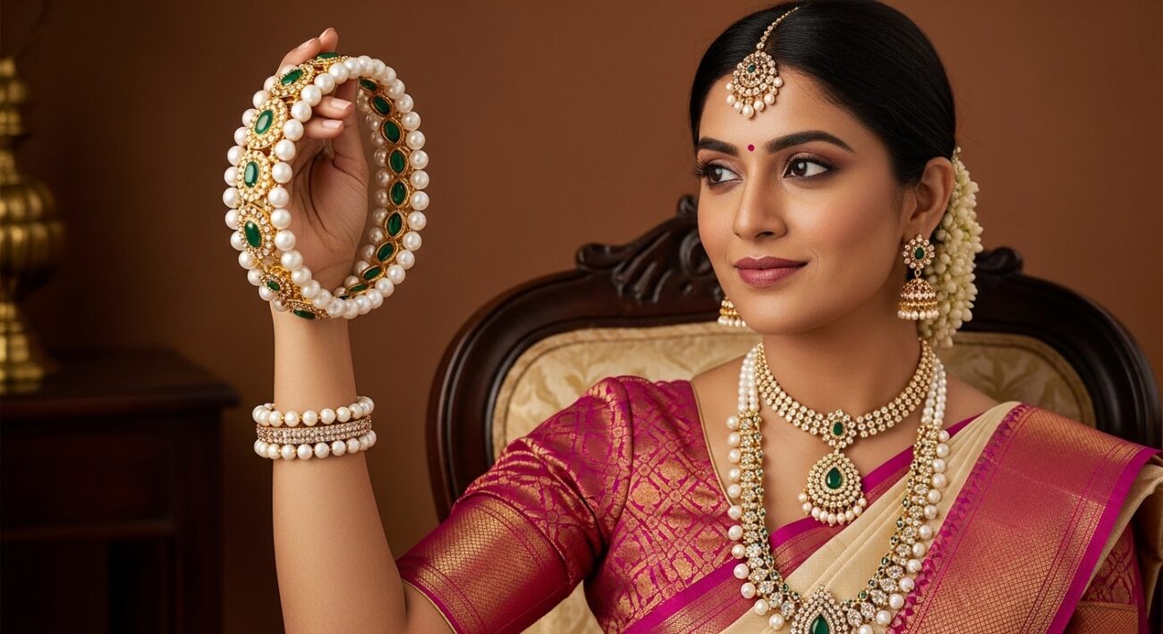 Moti bracelets with genuine pearl men and women