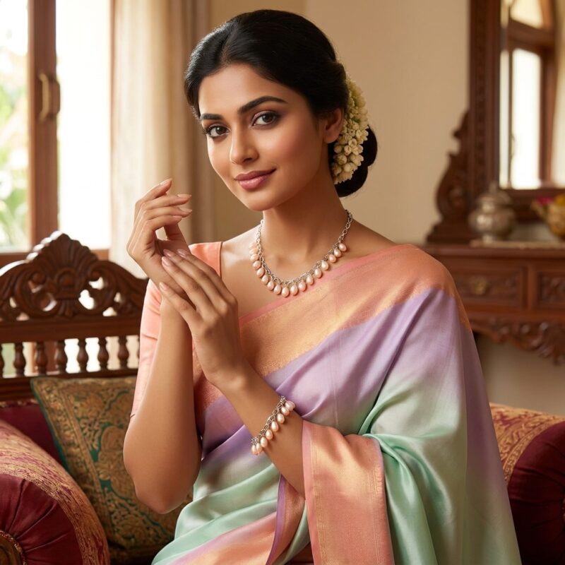 Buy CZ Pearl Moti Flower Design Pearl Bracelet and Elegant Pearl Jewelry for women