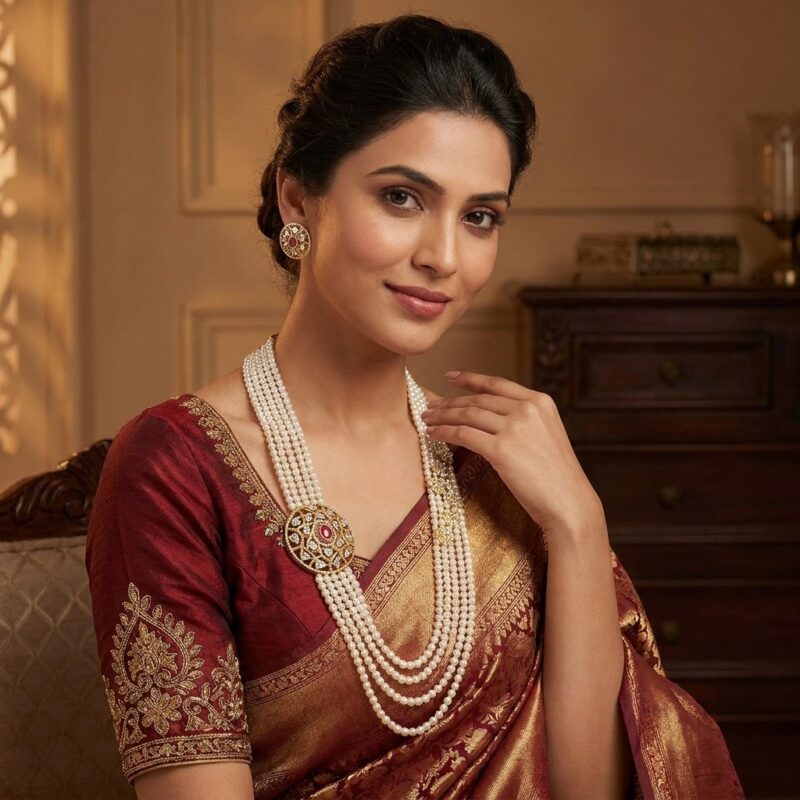 The Glistening Hyderabadi Pearl Jewellery Set 16 A Bright Look to Buy online