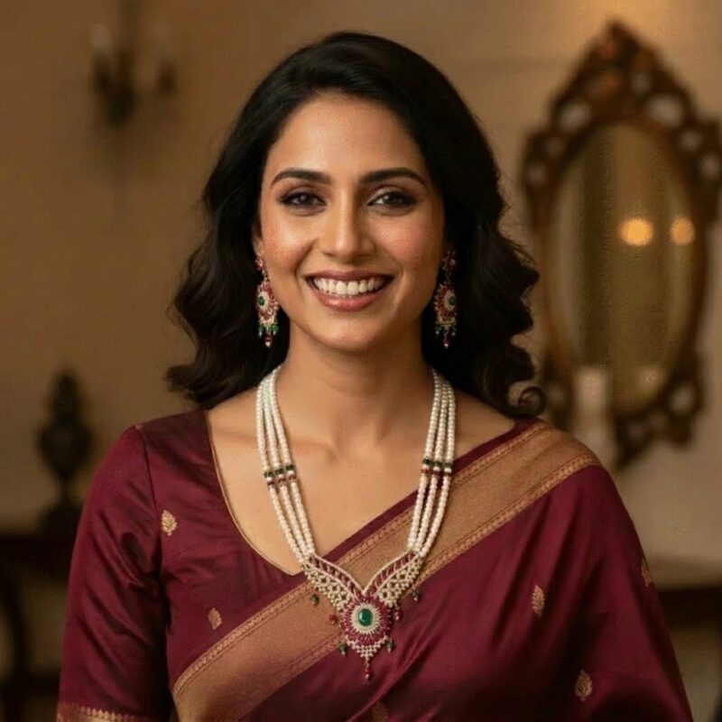 Pearl Necklace Designs Hyderabadi & Office Wear. buy Real Pearl Jewelry Set Hyderabad