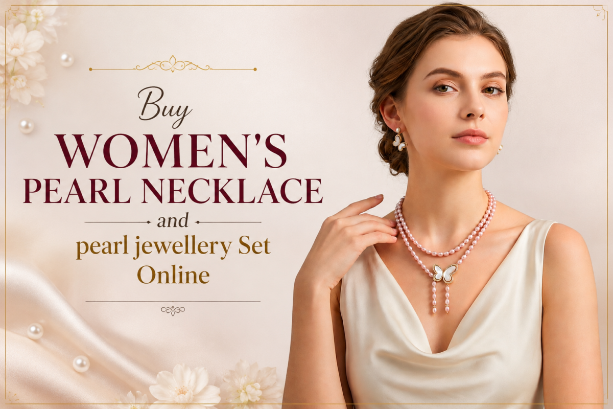 Buy Women's Pearl Necklace and pearl jewellery Set Online