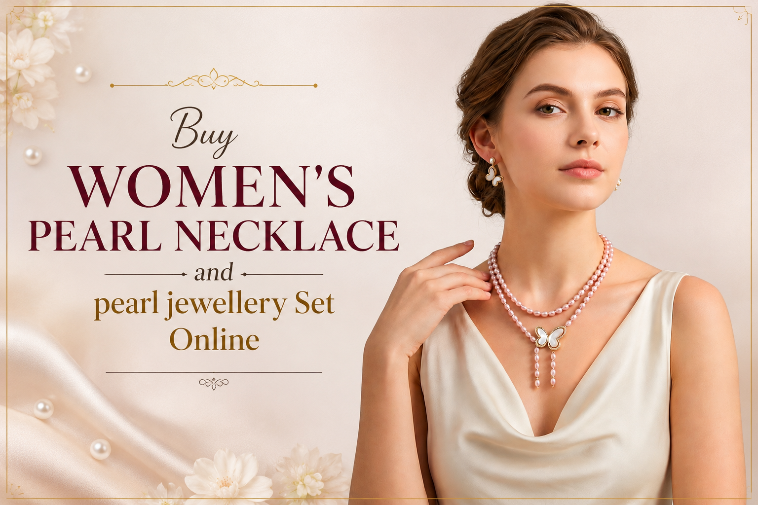 Buy Women's Pearl Necklace and pearl jewellery Set Online