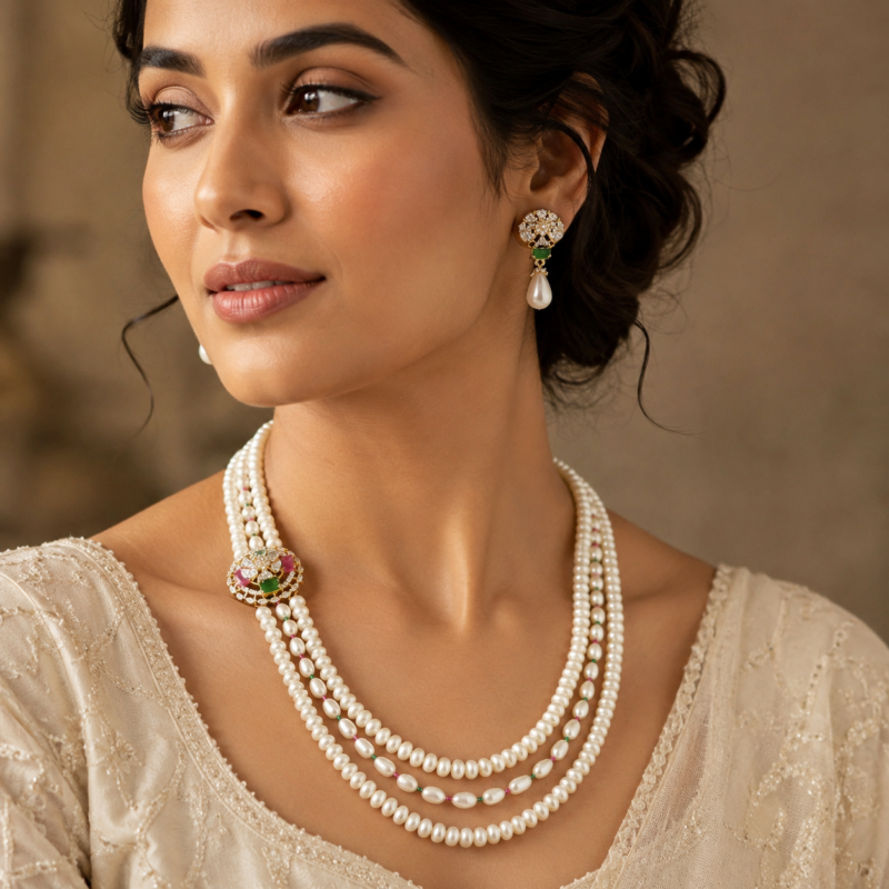 Side Brooch Necklace