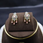 CZ Pink Stone Pendant Pearl Necklace - Image 5