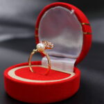 Pink Floral Pearl Ring - Image 3