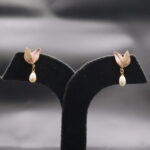 Golden Petal Pearl Earrings - Image 4