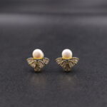 Royal Heart Floral Pearl Earrings - Image 3