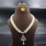 Rose Blush Pearl Necklace Set - Image 2