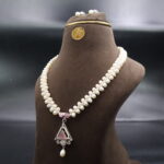 Rose Blush Pearl Necklace Set - Image 3