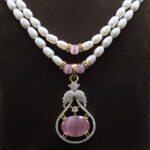 Two Layer Pearl Necklace Set - Image 4