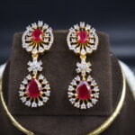 Royal CZ Ruby Pearl Necklace Set - Image 4