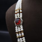 Four Layer Side Brooch Pearl Necklace Set - Image 4