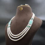 Triple Strand Pearl Necklace Set - Image 4