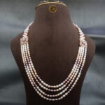 Pink Pendant Side Brooch Pearl Necklace Set - Image 2
