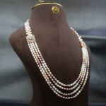 Pink Pendant Side Brooch Pearl Necklace Set - Image 3