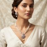 soft pink gemstones Pearl Necklace