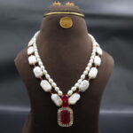 Elegant Ruby & Portrait Pearl Necklace SET - Image 2
