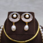 AD Stone Circular Pendant Pearl Necklace - Image 5
