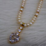 White Pearl Necklace with a Heart-Shaped Pendant - Image 4