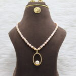 Pink Pearl Necklace Oval Shape - Image 2