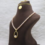 Pink Pearl Necklace Oval Shape - Image 3