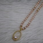 Pink Pearl Necklace Oval Shape - Image 4