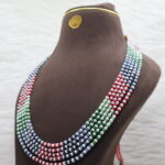 Multi Leyerd Gemstone Pearls Necklace - Image 3