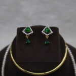 CZ Green Stone Pendant PEARL NECKLACE - Image 5