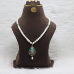 Single Layer Pearl Necklace Pendant Set - Image 2
