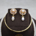 Pearl Necklace with Pink Stone Pendant - Image 5