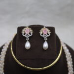 Classic Hyderabadi Soft Pink Pearl Necklace - Image 4
