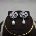 soft pink gemstones Pearl Necklace - Image 4