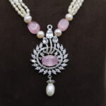 soft pink gemstones Pearl Necklace - Image 5