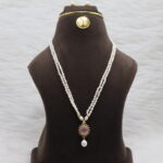 Aura Pink Drop Pearl Necklace - Image 2