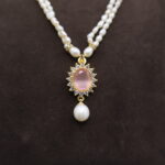 Aura Pink Drop Pearl Necklace - Image 5