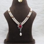 CZ Blossom Pearl Necklace - Image 2
