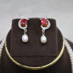 CZ Blossom Pearl Necklace - Image 4