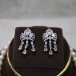 Pearl Necklace Pink CZ Stone Set - Image 5