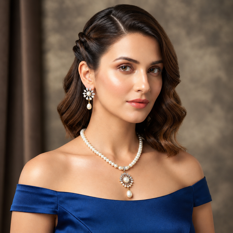 buy pearl pendant for necklace sets online