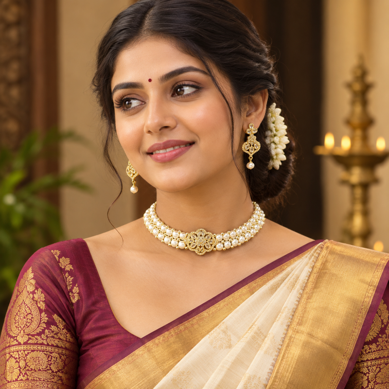 Shop Elegant Delicate Pearl Choker Set for Women